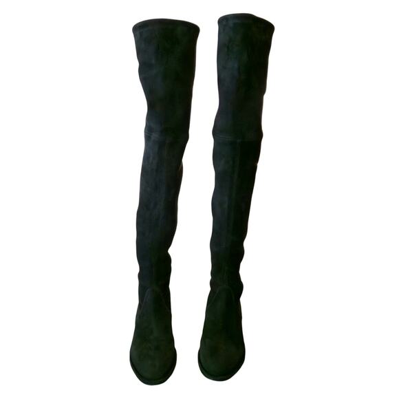 Stuart Weitzman Lowland Black Suede Over The Knee Boots Size 7M Timeless Classic - Picture 5 of 11